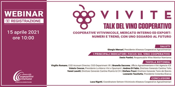 VIVITE - TALK DEL VINO COOPERATIVO" - 15 APRILE 2021 ore 10.00